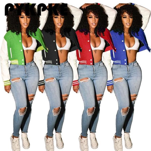 women's jackets 2021 arrival single breasted spliced jacket women casual baseball uniform female autumn coat, Black;brown
women's jackets 2021 arrival single breasted spliced jacket women casual baseball uniform female autumn coat, Black;brown