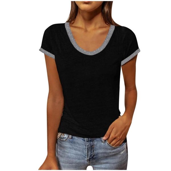 women's t-shirt summer fashion v-neck solid color slim short-sleeved casual and comfortable female plus size s-5xl, White
women's t-shirt summer fashion v-neck solid color slim short-sleeved casual and comfortable female plus size s-5xl, White