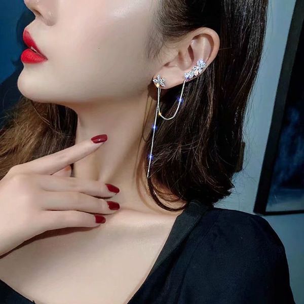 70%off japan and south korea new zircon flower earrings super flash versatile long tassel earbone clip earnail net red temperament ear line, Silver
70%off japan and south korea new zircon flower earrings super flash versatile long tassel earbone clip earnail net red temperament ear line, Silver