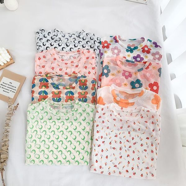 women's blouses & shirts flowers print mesh women 2021 fashion sweet and cute mori girl long sleeve basic shirt casual, White
women's blouses & shirts flowers print mesh women 2021 fashion sweet and cute mori girl long sleeve basic shirt casual, White