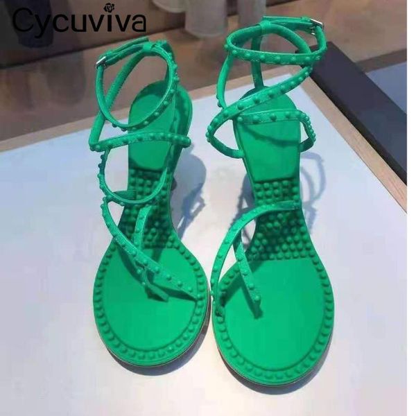 sandals green rivets studded strappy high heel women ankle strap party shoes woman massage sole summer flip flops, Black
sandals green rivets studded strappy high heel women ankle strap party shoes woman massage sole summer flip flops, Black
