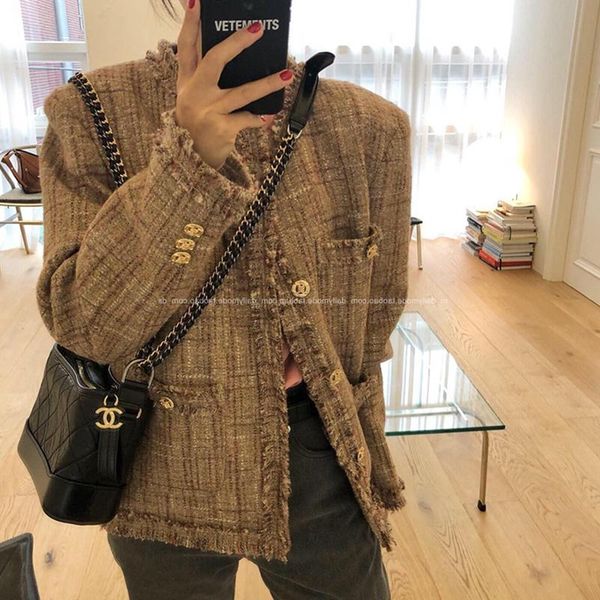 simple plaid jacket buttons casual plain harajuku tweed vintage women korean streetwear vetement femme coats bh50jk women's jackets, Black;brown
simple plaid jacket buttons casual plain harajuku tweed vintage women korean streetwear vetement femme coats bh50jk women's jackets, Black;brown