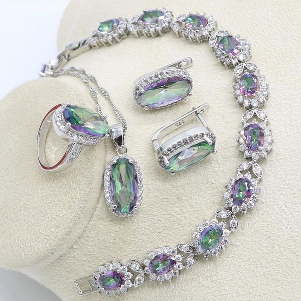wedding jewelry sets silver 925 rainbow crystal bridal for women costume set bracelet necklace rings, Slivery;golden
wedding jewelry sets silver 925 rainbow crystal bridal for women costume set bracelet necklace rings, Slivery;golden