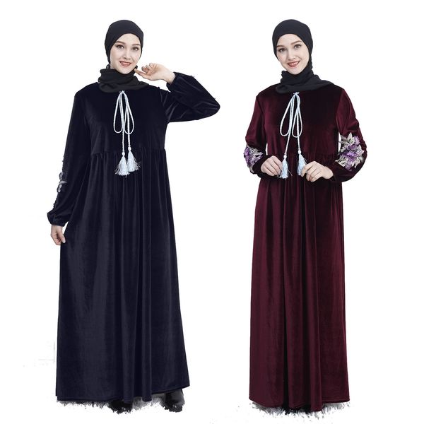 floral embroidery veet muslim long dress women big swing a-line turkey maxi hijab dresses dubai kaftan arabic islamic clothing, Red
floral embroidery veet muslim long dress women big swing a-line turkey maxi hijab dresses dubai kaftan arabic islamic clothing, Red