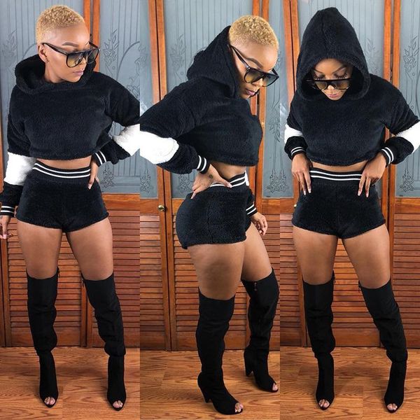 wool two piece set velvet runway shorts crop hoodie leisure suit velour women winter clothing matching club outfits women's pants, White
wool two piece set velvet runway shorts crop hoodie leisure suit velour women winter clothing matching club outfits women's pants, White