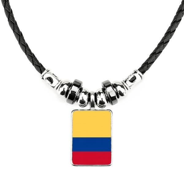 pendant necklaces colombia national flag south america country necklace handmade leather rope, Silver
pendant necklaces colombia national flag south america country necklace handmade leather rope, Silver