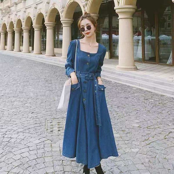 casual dresses 2021 autumn women denim dress square collar empire single breasted long sleeve a-line vestido ikpv, Black;gray
casual dresses 2021 autumn women denim dress square collar empire single breasted long sleeve a-line vestido ikpv, Black;gray