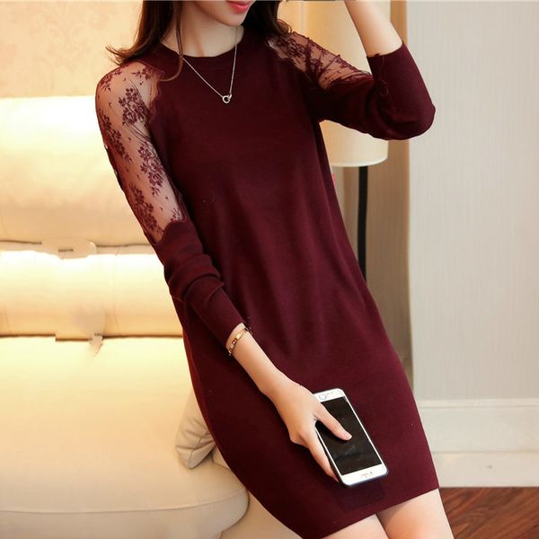 casual dresses fashion women autumn winter sweater slim o-neck lace bodycon solid color knitted party dress robe pull femme w, Black;gray
casual dresses fashion women autumn winter sweater slim o-neck lace bodycon solid color knitted party dress robe pull femme w, Black;gray
