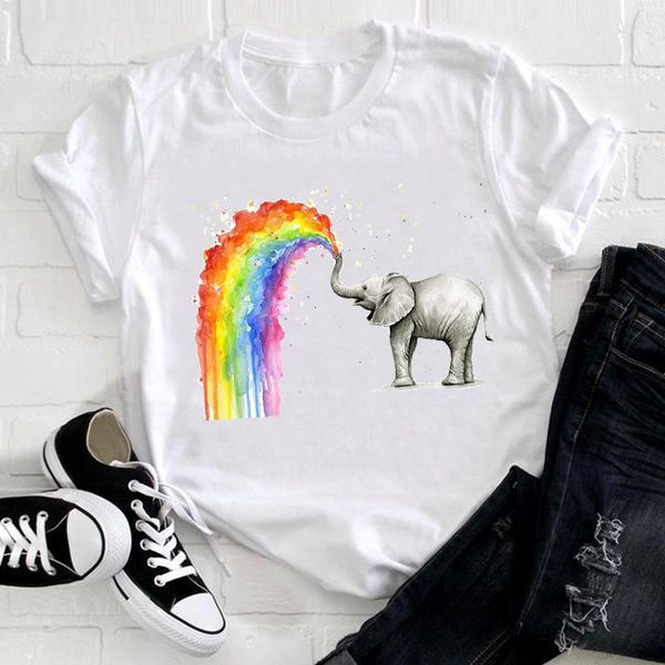 women's t-shirt women clothing sweet rainbow cartoon short sleeve printing 90s summer clothes print tshirt female tee graphic, White
women's t-shirt women clothing sweet rainbow cartoon short sleeve printing 90s summer clothes print tshirt female tee graphic, White