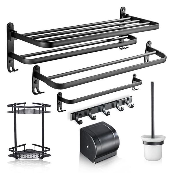 bath accessory set bathroom shelves perforated-toilet towel rack black space aluminum hardware pendant
bath accessory set bathroom shelves perforated-toilet towel rack black space aluminum hardware pendant