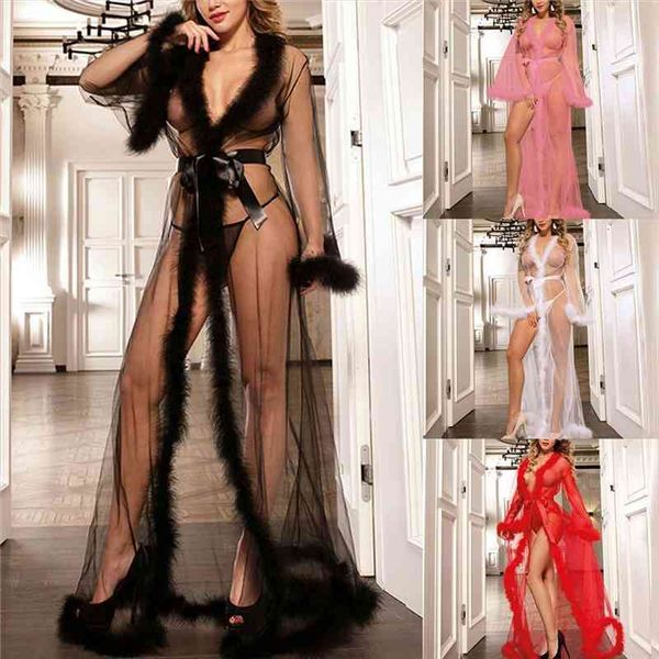 womens lace sleeping wear see-through solid color nightgown lingerie long sleeve v-neck clothing robes, Black;red
womens lace sleeping wear see-through solid color nightgown lingerie long sleeve v-neck clothing robes, Black;red