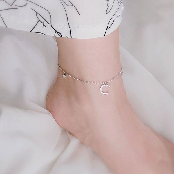 pure 925 sterling silver moon sta ankle chain bracelet women with aaaa zircon gift for summer, Red;blue
pure 925 sterling silver moon sta ankle chain bracelet women with aaaa zircon gift for summer, Red;blue