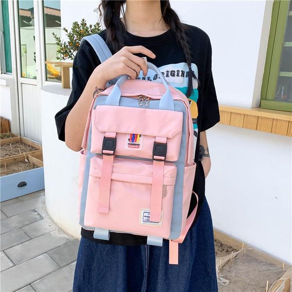 school bag lapbackpack fashion book bags trendy luxury 2021 nylon long handle patchwork women female
school bag lapbackpack fashion book bags trendy luxury 2021 nylon long handle patchwork women female