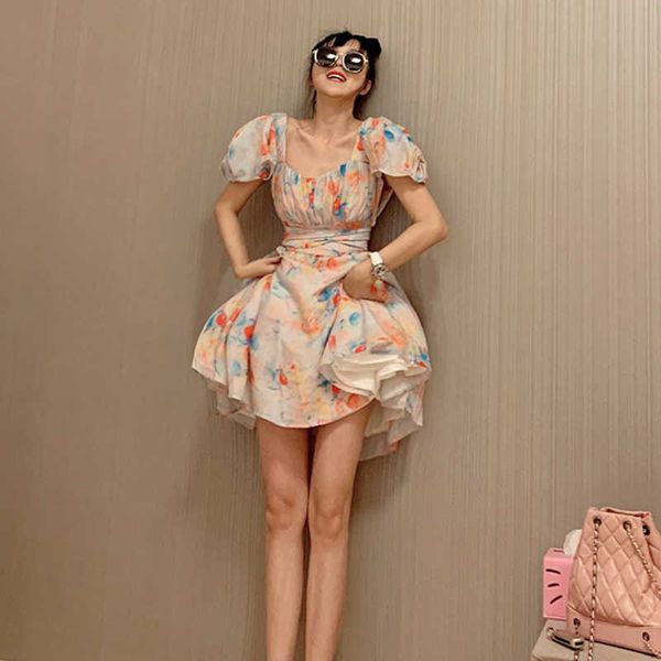 rainbow raindrops floral slim puff sleeve dress chic bandage mid-length big swing dresses sweet spring/summer korean 210527, Black;gray
rainbow raindrops floral slim puff sleeve dress chic bandage mid-length big swing dresses sweet spring/summer korean 210527, Black;gray