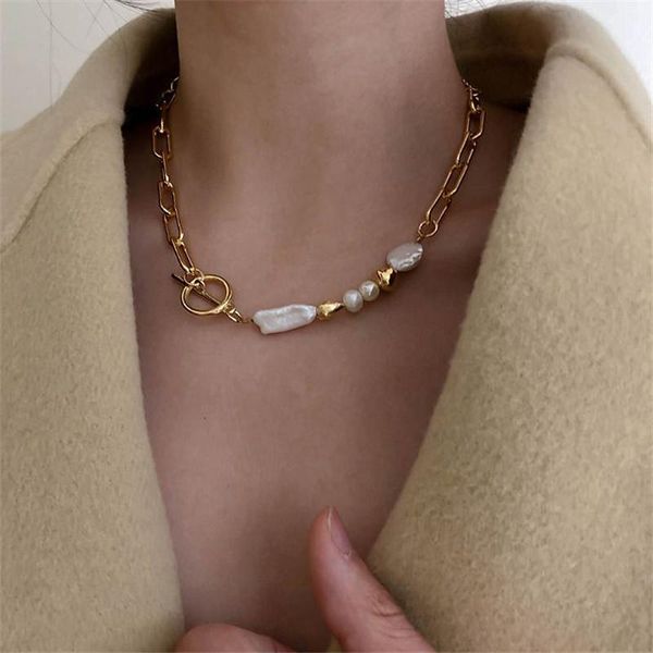 chokers minimalist baroque irregular pearls toggle clasp necklaces for women vintage punk circle necklace couple female jewelry, Golden;silver
chokers minimalist baroque irregular pearls toggle clasp necklaces for women vintage punk circle necklace couple female jewelry, Golden;silver