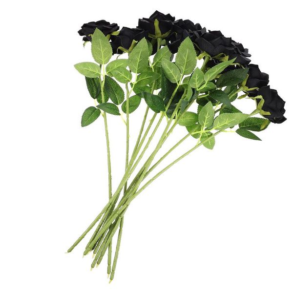 decorative flowers & wreaths 10pcs single branch artificial bouquet black rose fake flower
decorative flowers & wreaths 10pcs single branch artificial bouquet black rose fake flower