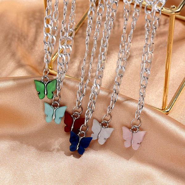 chains flatfoosie 2pcs/sets butterfly pendant silver choker necklaces multicolor inesect necklace sets sweet simple party jewelry
chains flatfoosie 2pcs/sets butterfly pendant silver choker necklaces multicolor inesect necklace sets sweet simple party jewelry