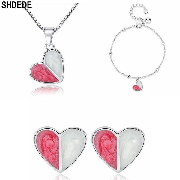 earrings & necklace shdede enamel heart bracelets wedding bride party fashion jewelry sets for women anniversary gift -whe214, Silver
earrings & necklace shdede enamel heart bracelets wedding bride party fashion jewelry sets for women anniversary gift -whe214, Silver