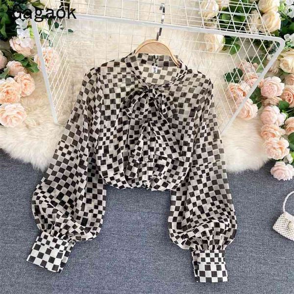 plaid shirt women spring autumn bow stand chiffon puff sleeve blouse loose casual korean chic fashion blouses 210531, White
plaid shirt women spring autumn bow stand chiffon puff sleeve blouse loose casual korean chic fashion blouses 210531, White