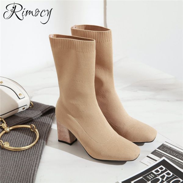 knitted boots spring fashion sock boots ladies square high heels shoes woman mid calf botines mujer slip on botas, Silver
knitted boots spring fashion sock boots ladies square high heels shoes woman mid calf botines mujer slip on botas, Silver