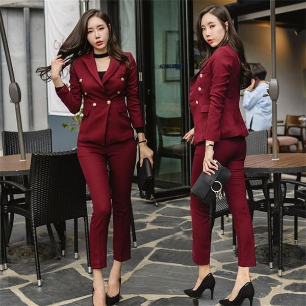 women's suits & blazers wine red slim style trousers body suit waist double-breasted jacket and pencil pants ol professional, White;black
women's suits & blazers wine red slim style trousers body suit waist double-breasted jacket and pencil pants ol professional, White;black