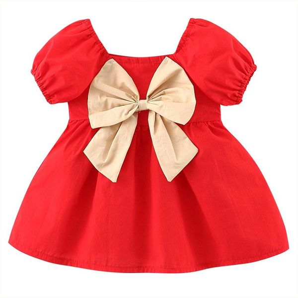 summer infant baby girl solid large bow dress clothes bubble short sleeve princess dresses casual toddler skirt girl's, Red;yellow
summer infant baby girl solid large bow dress clothes bubble short sleeve princess dresses casual toddler skirt girl's, Red;yellow