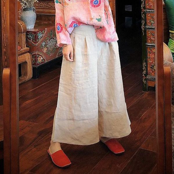 women's pants & capris qpfjqd 2021 autumn summer ladies linen loose retro ankle-length casual women wide leg trouser elastic mid waist, Black;white
women's pants & capris qpfjqd 2021 autumn summer ladies linen loose retro ankle-length casual women wide leg trouser elastic mid waist, Black;white