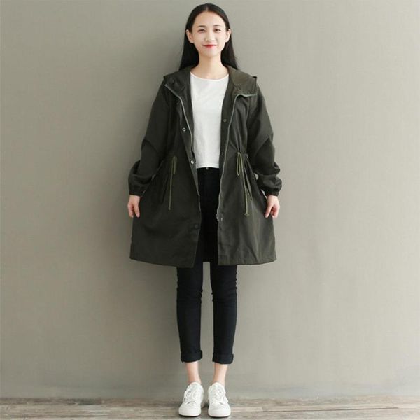 women's trench coats women casual hooded long sleeve elastic cuffs drawstring waist solid windbreaker outwear coat button zipper, Tan;black
women's trench coats women casual hooded long sleeve elastic cuffs drawstring waist solid windbreaker outwear coat button zipper, Tan;black