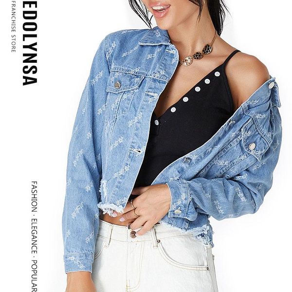 women's jackets frayed short denim women vintage 2021 spring coat streetwear hem ladies hole style y115, Black;brown
women's jackets frayed short denim women vintage 2021 spring coat streetwear hem ladies hole style y115, Black;brown