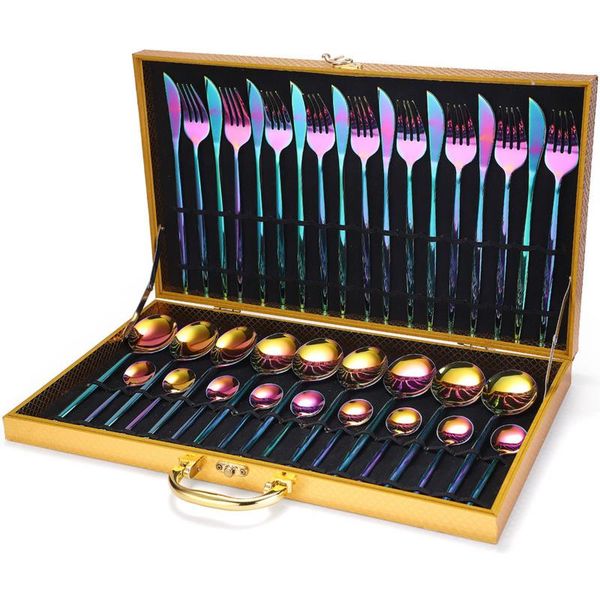 gold cutlery set steak knife fork coffee spoon teaspoon 24pcs/set stainless steel home dinnerware tableware sets
gold cutlery set steak knife fork coffee spoon teaspoon 24pcs/set stainless steel home dinnerware tableware sets