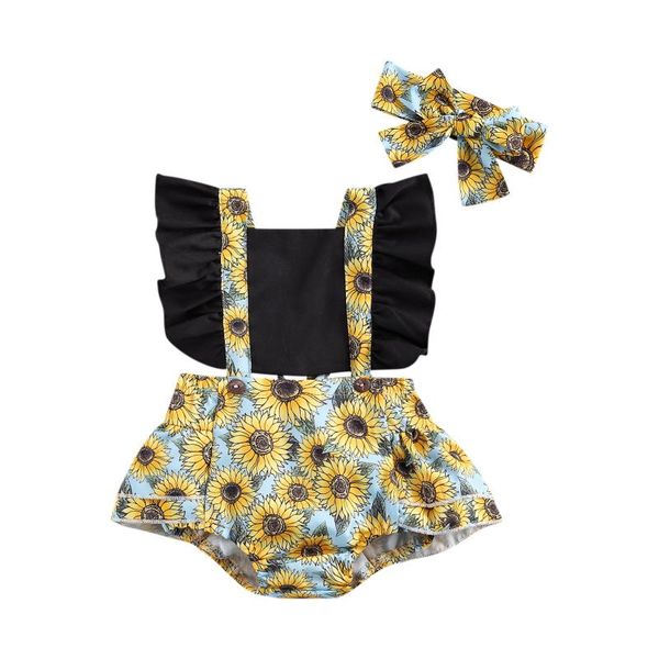 jumpsuits 2021 0-24m infants romper floral summer baby girl headband+sunflower print sleeve home sleeping kid ruffle clothes 2pcs, Blue
jumpsuits 2021 0-24m infants romper floral summer baby girl headband+sunflower print sleeve home sleeping kid ruffle clothes 2pcs, Blue