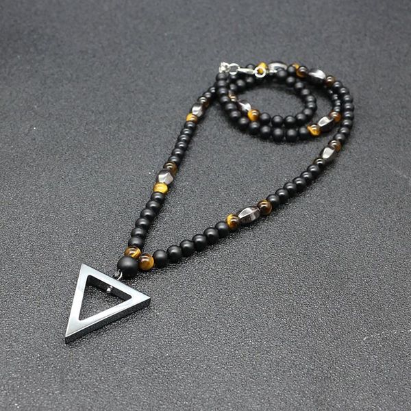 jewelry vintage hanging necklace shizhu black men of the ematite pendant geometric chains for women, Silver
jewelry vintage hanging necklace shizhu black men of the ematite pendant geometric chains for women, Silver