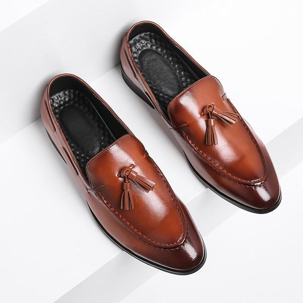 dress shoes pointed toe summer men quality leather tassel loafers formal office business wedding oxfords slip-on shoe, Black
dress shoes pointed toe summer men quality leather tassel loafers formal office business wedding oxfords slip-on shoe, Black