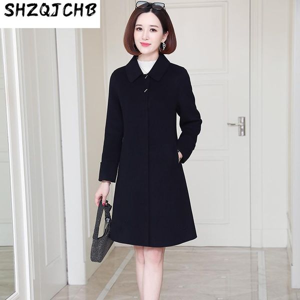 women's wool & blends shzq high-end double-sided cashmere coat medium and long slim autumn winter temperament, Black
women's wool & blends shzq high-end double-sided cashmere coat medium and long slim autumn winter temperament, Black