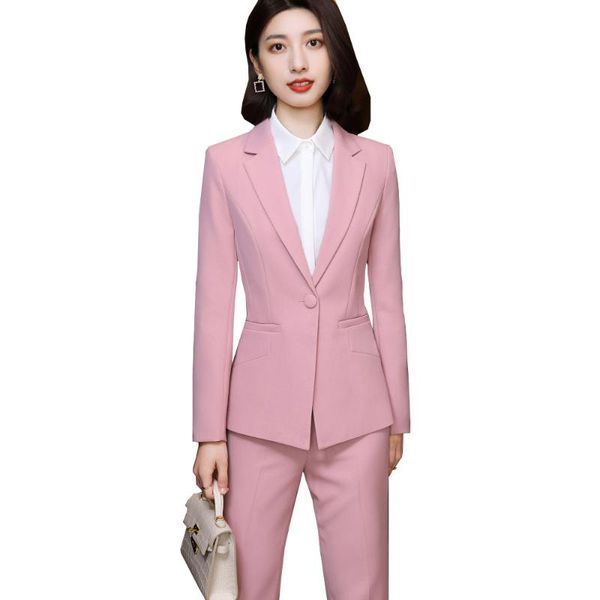 women's two piece pants pink purple blue women slim formal pant suit office ladies female business work single button blazer and trouse, White
women's two piece pants pink purple blue women slim formal pant suit office ladies female business work single button blazer and trouse, White