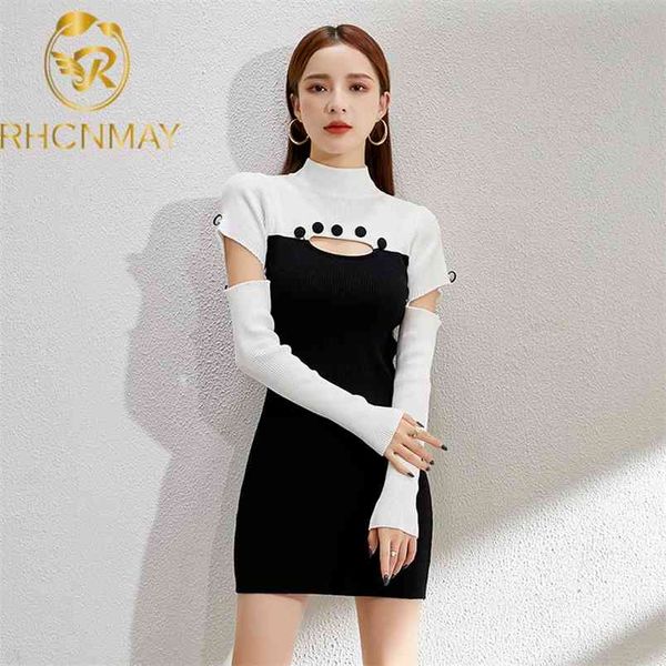 turtleneck button hollow patchwork white black slim elegant high waist stretch knit mini dress women bodycon vintage party 210506, Black;gray
turtleneck button hollow patchwork white black slim elegant high waist stretch knit mini dress women bodycon vintage party 210506, Black;gray