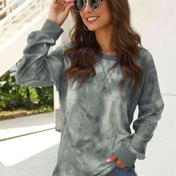 women autumn tie dye round neck long sleeve t-shirt fashion splicing pullover street casual loose cotton plus size 210522, White
women autumn tie dye round neck long sleeve t-shirt fashion splicing pullover street casual loose cotton plus size 210522, White