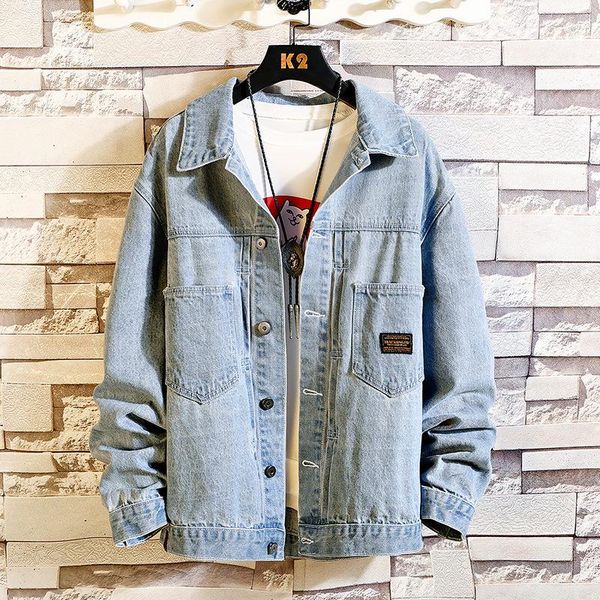 men's jackets spring men loose casual denim jacket youth trend long sleeve jeans coats turn-down collar pockets plus size outerwear, Black;brown
men's jackets spring men loose casual denim jacket youth trend long sleeve jeans coats turn-down collar pockets plus size outerwear, Black;brown