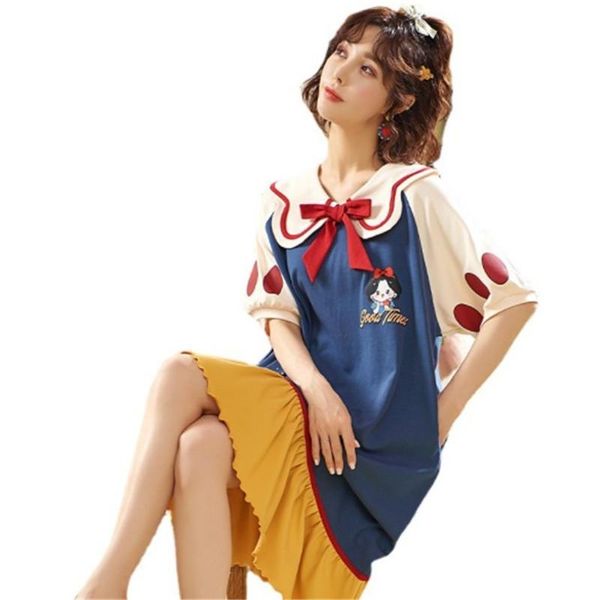 casual dresses women pattern short sleeve pure cotton spring and autumn summer pajamas big thin fairy wind leisure wear nightdress, Black;gray
casual dresses women pattern short sleeve pure cotton spring and autumn summer pajamas big thin fairy wind leisure wear nightdress, Black;gray