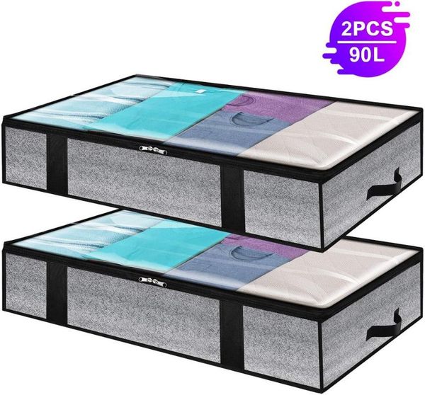 storage bags 2pcs foldable under bed large boxes thick breathable underbed clothes zippered organizer
storage bags 2pcs foldable under bed large boxes thick breathable underbed clothes zippered organizer