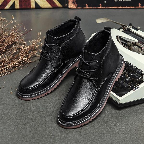 boots valstone casual men's leather ankle male lace-up flat high-shoes autumn outdoor breathable fashion botas de hombre, Black
boots valstone casual men's leather ankle male lace-up flat high-shoes autumn outdoor breathable fashion botas de hombre, Black