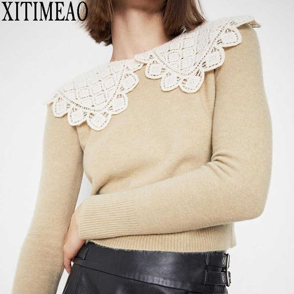 za women knitting sweater short casual femme o-neck long sleeve pullover high street lady ruffle decoration 210602, White;black
za women knitting sweater short casual femme o-neck long sleeve pullover high street lady ruffle decoration 210602, White;black