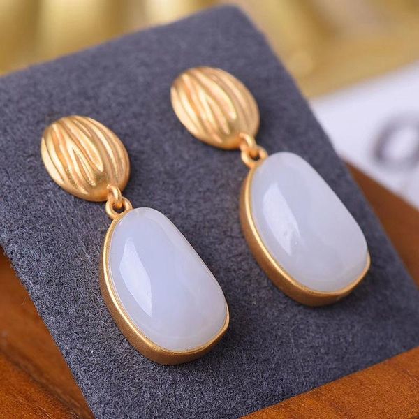 silver natural hetian white jade oval irregular earrings chinese style retro minority design elegant charm women's brand jewelry dangle
silver natural hetian white jade oval irregular earrings chinese style retro minority design elegant charm women's brand jewelry dangle