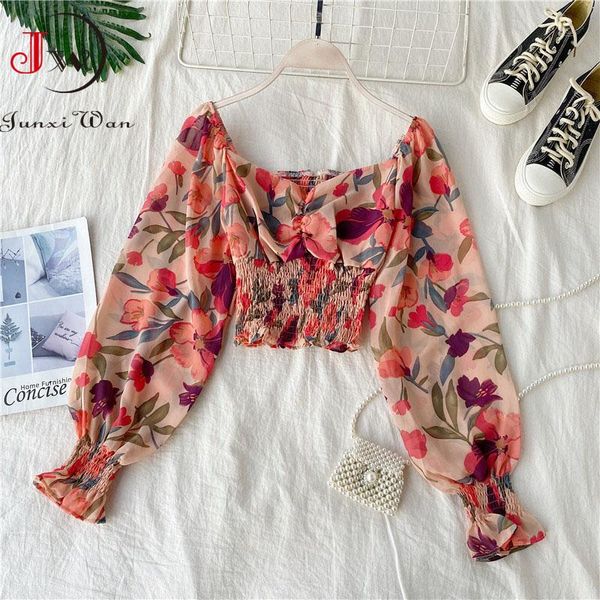 women's blouses & shirts retro print chiffon cropped blouse women spring summer sweet square collar puff long sleeve slim short shirt, White
women's blouses & shirts retro print chiffon cropped blouse women spring summer sweet square collar puff long sleeve slim short shirt, White
