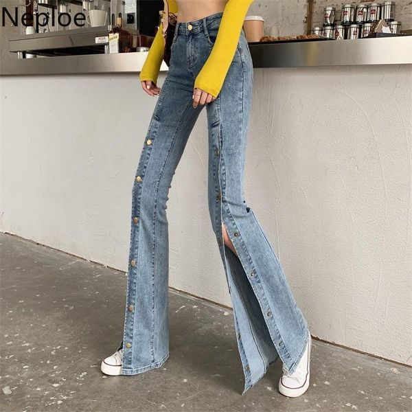 women's jeans neploe split women spring 2021 solid single breasted zipper high waist female pants casual patchwork flare trousers 1a002, Blue
women's jeans neploe split women spring 2021 solid single breasted zipper high waist female pants casual patchwork flare trousers 1a002, Blue