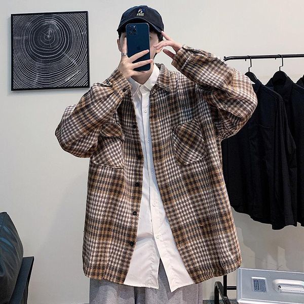 men's casual shirts inxyz 2021 autumn tide brand fashion shirt simple loose oversize plaid cardigan women's spring, White;black
men's casual shirts inxyz 2021 autumn tide brand fashion shirt simple loose oversize plaid cardigan women's spring, White;black
