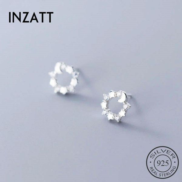 inzareal 925 sterling silver zircon round moon stud earrings for fashion women party fine jewelry hiphop accessories gift, Golden;silver
inzareal 925 sterling silver zircon round moon stud earrings for fashion women party fine jewelry hiphop accessories gift, Golden;silver
