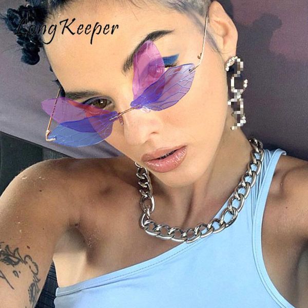 sunglasses longkeeper fashion rimless dragonfly wing women vintage eyewear steampunk sun glasses clear lens unique eyeglasses, White;black
sunglasses longkeeper fashion rimless dragonfly wing women vintage eyewear steampunk sun glasses clear lens unique eyeglasses, White;black