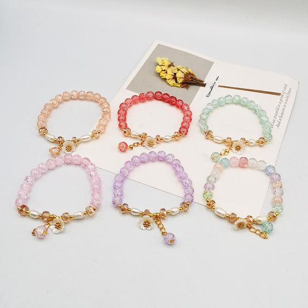 link, chain trendy fashion design flower shape pendant personality simple color beaded bracelet women's children's party jewelry a, Black
link, chain trendy fashion design flower shape pendant personality simple color beaded bracelet women's children's party jewelry a, Black