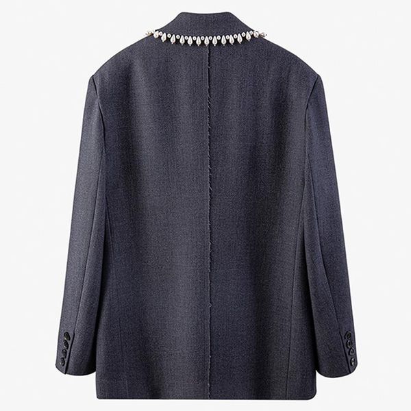 sleeve loose long women's collar slotted jacket, large pearl temperament fashion spring and autumn 2021 1dd3139 suits & blazers, White;black
sleeve loose long women's collar slotted jacket, large pearl temperament fashion spring and autumn 2021 1dd3139 suits & blazers, White;black